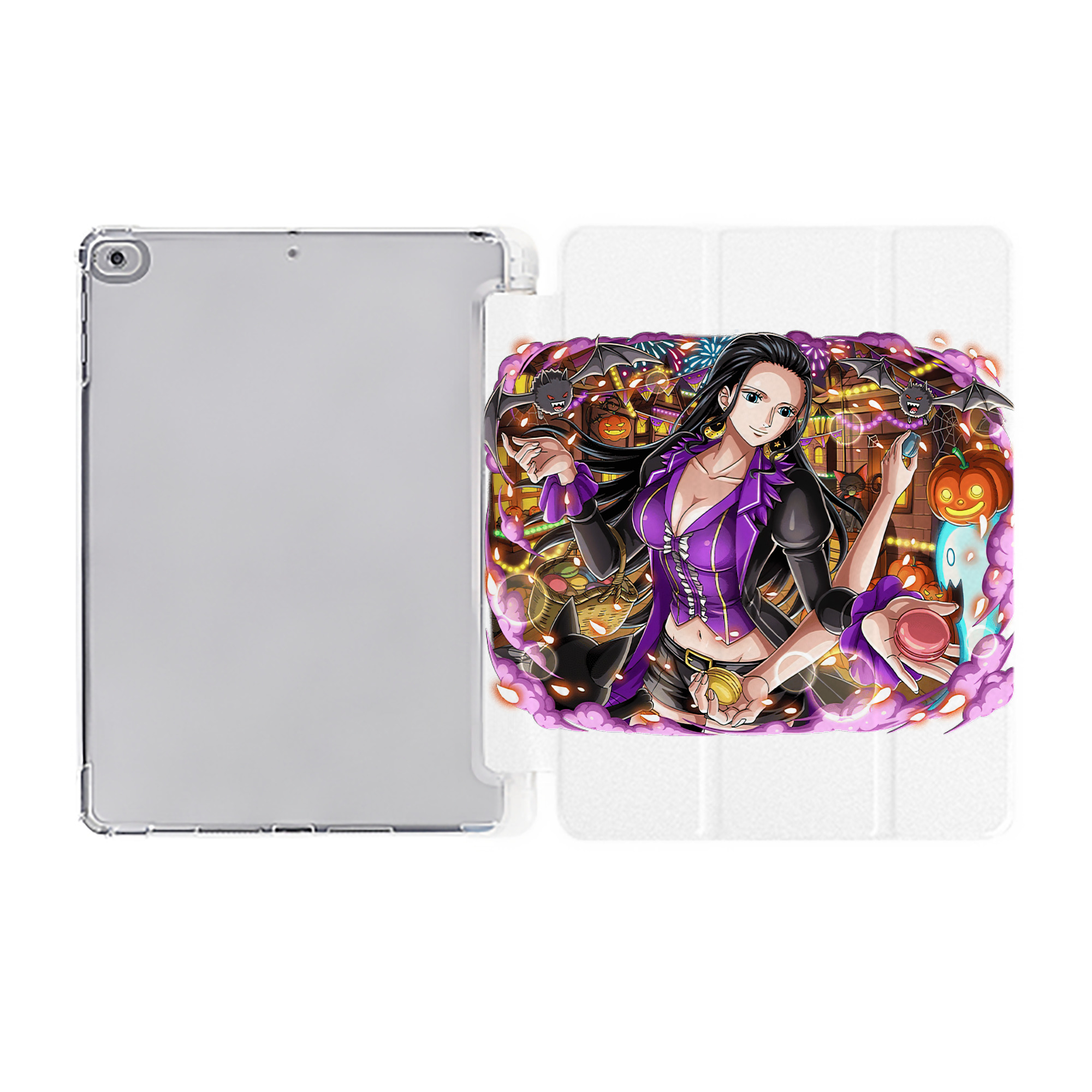 （画像用） ワンピース ニコ・ロビン ONE PIECE Nico Robin IPad ケース ペン収納付き 三つ折りスタンド PUレザー×シリコン 対応機種9.5/10.5/10.9インチ